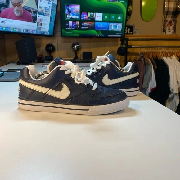 Nike Delta Force Low Men's Size 8.5 Navy Blue White ( 370543-411 ) - Picture 5 of 10